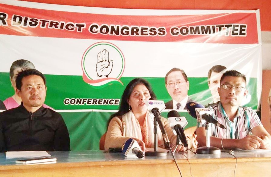 AICC Media Coordinator Sujata Paul at the press conference in Dimapur, on February 9. (Morung Photo)